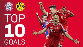 FC Bayerns Top 10 Goals vs Borussia Dortmund [upl. by Clari]