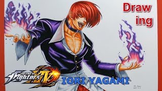 Drawing King Of Fighters IORI YAGAMI KOF [upl. by Ahsiekin]