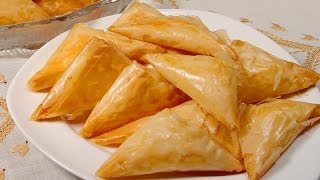 Greek Triangle Cheese Puffs Tiropites [upl. by Oicapot]