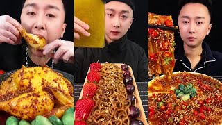 Mukbang Food Challengers Eating Noodles Enoki Mushroom With Meat Chicken Asmr [upl. by Corri195]