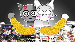 Incredibox Sprunki  Sinner Edition Convenience Store Mukbang with Wenda amp Black  ASMR Animation [upl. by Rawden]