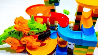 Satisfying Building Block Coaster Marbles Run Race ASMR  Best marble run NEW asmr 2024 [upl. by Amero471]