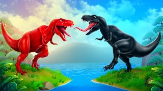 Dinosaur Fight  Red Spider T Rex Vs Black T Rex  Dinosaurs Battle In Jurassic World [upl. by Nosidam629]