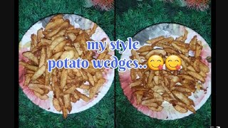 Crispy Potato wedges at home😋😋cooking homemadecooking foodvlog food potatowedges easyrecepie [upl. by Esirehs]