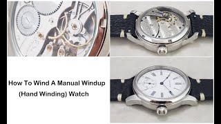 How to wind and set a manual windup hand winding mechanical watch [upl. by Moreville]