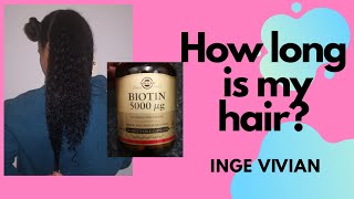 My Current Hair length  BIOTIN Hair growth challenge South African Natural [upl. by Honna]