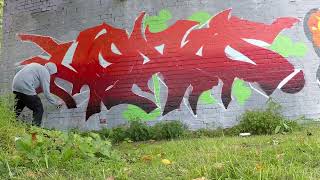 Graffiti Painting HOAKS freestyle quick piece [upl. by Lucey]