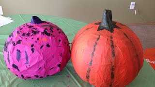 How to make a paper mache pumpkin [upl. by Sllew]