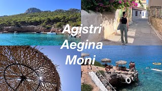 Greek islands and beaches Agistri Aegina Moni 4K [upl. by Hatnamas]