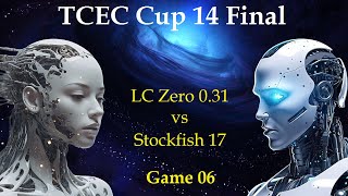 TCEC Cup 14 Final  Stockfish 17 vs LC Zero 031  Game 06 [upl. by Neelyar]