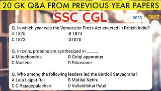 SSC CGL  2023  Part  6  Imp GK QampA from previous year papers  ssc cgl gk [upl. by Ydnahs]