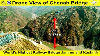 Worlds Highest Railway Bridege Chenab River Bridge Drone View [upl. by Acemat931]