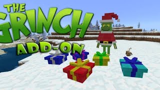 MİNECRAFT PE GRINCH MOD ADDONS MCPE [upl. by Gerstein]