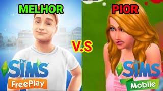 COMPARANDO THE SIMS FREEPLAY E THE SIMS MOBILE [upl. by Eugor777]