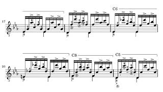 Agustín Barrios Mangoré  Prelude in Cm for Guitar Score video [upl. by Lehmann]