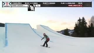 Anna Gasser wins Slopestyle Finals X Games Norway 2017 [upl. by Tnecniv]