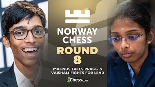 Can Magnus Avenge His Loss vs Pragg Anna Faces Vaishalis Challenge Norway Chess 2024 Rd 8 [upl. by Bashemeth]