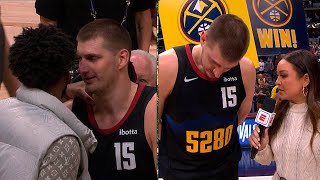 Nikola Jokic on Joel Embiid after the Nuggets win over Philly Postgame Interview [upl. by Llenrev]