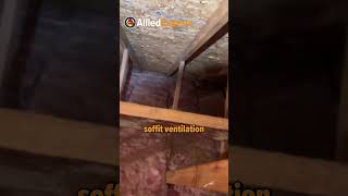 No ridge vent in this attic space  attic baffles blocking soffit ventilation💨 energy home hvac [upl. by Avlem]