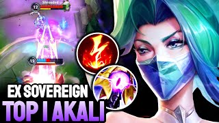 WILD RIFT AKALI  TOP 1 AKALI GAMEPLAY  EX SOVEREIGN RANKED [upl. by Alyhs]