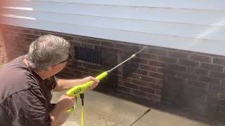 Ryobi Electric 2500psi power washer quick review on brick [upl. by Alimhaj]