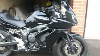 Yamaha FZ6 Stock Exhaust VS Scorpion Oval Exhaust 11 [upl. by Shuma]