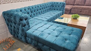 Comfort sofa amp furniture  L shape sofa Chesterfield  cont7039383124  7039503029 [upl. by Trutko]