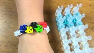 Olympic theme rubber band bracelet made with Rainbow Loom® [upl. by Darin]