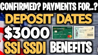 CONFIRMED 3000 SOCIAL SECURITY PAYMENTS FOR SSI SSDI SOCIAL SECURITY BENEFITS  DEPOSIT DATE [upl. by Hgielra]