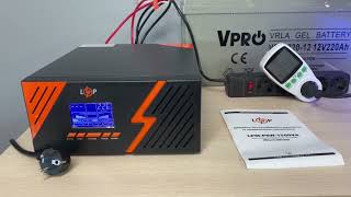 Огляд та тестування ДБЖ LPMPSW1500VA 1050Вт  Акумулятор VoltPolska 12V 220Ah Gel [upl. by Seuqcaj]