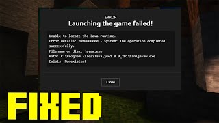 UNABLE TO LOCATE JAVA RUNTIME MINECRAFT FIX 2024  Fix Error Launching The Game Failed [upl. by Brittney]