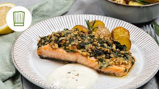 Lachs mit ParmesanKräuterKruste  Chefkoch [upl. by Scheer49]