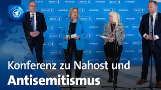 Innenministerinnen beraten zur Lage in Nahost und den Antisemitismus [upl. by Epner]