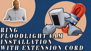 Ring Floodlight Cam Installation with Extension Cord DISCLAIMER USE AN ELECTRICIAN [upl. by Ellezig615]