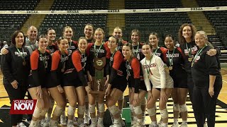 HS Volleyball Coldwater Sweeps Marion Pleasant to Earn DIV VI State Crown [upl. by Dorolice]