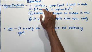 Ethylene Glycol  preparation amp properties bsc 2nd year [upl. by Phyl]