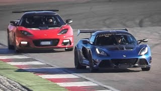 Lotus Evora GT430 vs Sequential Exige Cup 380 on track  OnBoard Battle [upl. by Dosia]