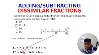 Adding and Subtracting Dissimilar Fractions [upl. by Stagg]