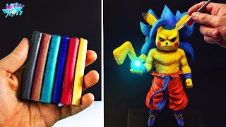 Cómo HACER a PIKACHU ssj 3 con PLASTILINA ESCOLAR  ArtiZ HD [upl. by Senn]