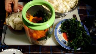 pickled cabbage and carrots  כרוב חמוץ עם גזר [upl. by Asor]