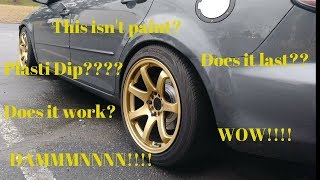 Rustoleum Peel Coat Review Painting my XXR wheels gold [upl. by Ylsel522]