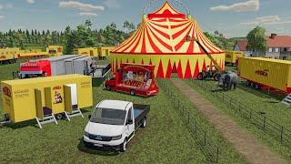 Montage du cirque Pinder à 500000€ sur un terrain privé  Farming Simulator 22 [upl. by Sterling]