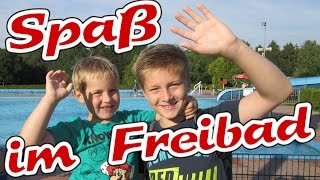 SommerFerien 2015 Vlog  Spaß im Freibad  Fun in the lido pool  Kanal für Kinder Kinderkanal [upl. by Ahtnahc]