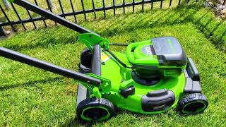 Greenworks 60v 22quot self propelled lawn mower first cut impressions [upl. by Adirehs]