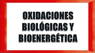 OXIDACIONES BIOLÓGICAS Y BIOENERGÉTICA [upl. by Ilocin]