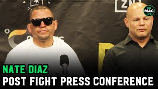 Nate Diaz talks Jake Paul defeat quotThis is not a real fight this is a boxing competitionquot [upl. by Eittap]