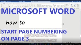 How to Start Page Numbering on Page 3  Microsoft Word [upl. by Grimaldi]