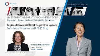 Regional Centers USCIS Integrity Fee Update  Compliance Litigation and I956G Filing [upl. by Bethina]