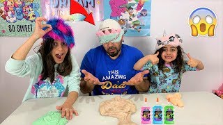 DEEMA and SALLY CHEATED ON DADDY Blindfolded Slime Challenge [upl. by Lorrad]