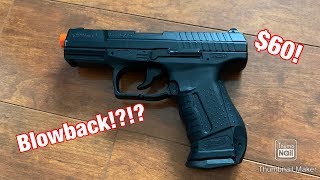 60 BLOWBACK PISTOL  Walther p99 DAO airsoft pistol review and shooting test [upl. by Itida]